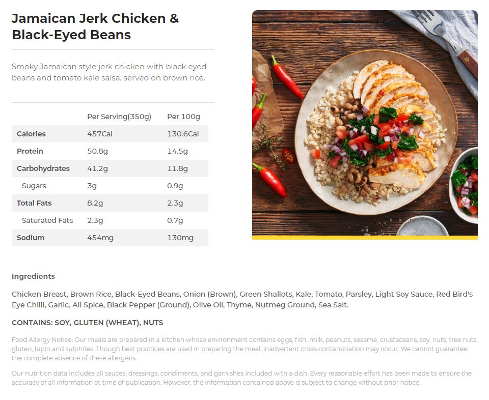 My Muscle Chef - Jamaican Jerk Chicken & Black Eyed Beans (350g)