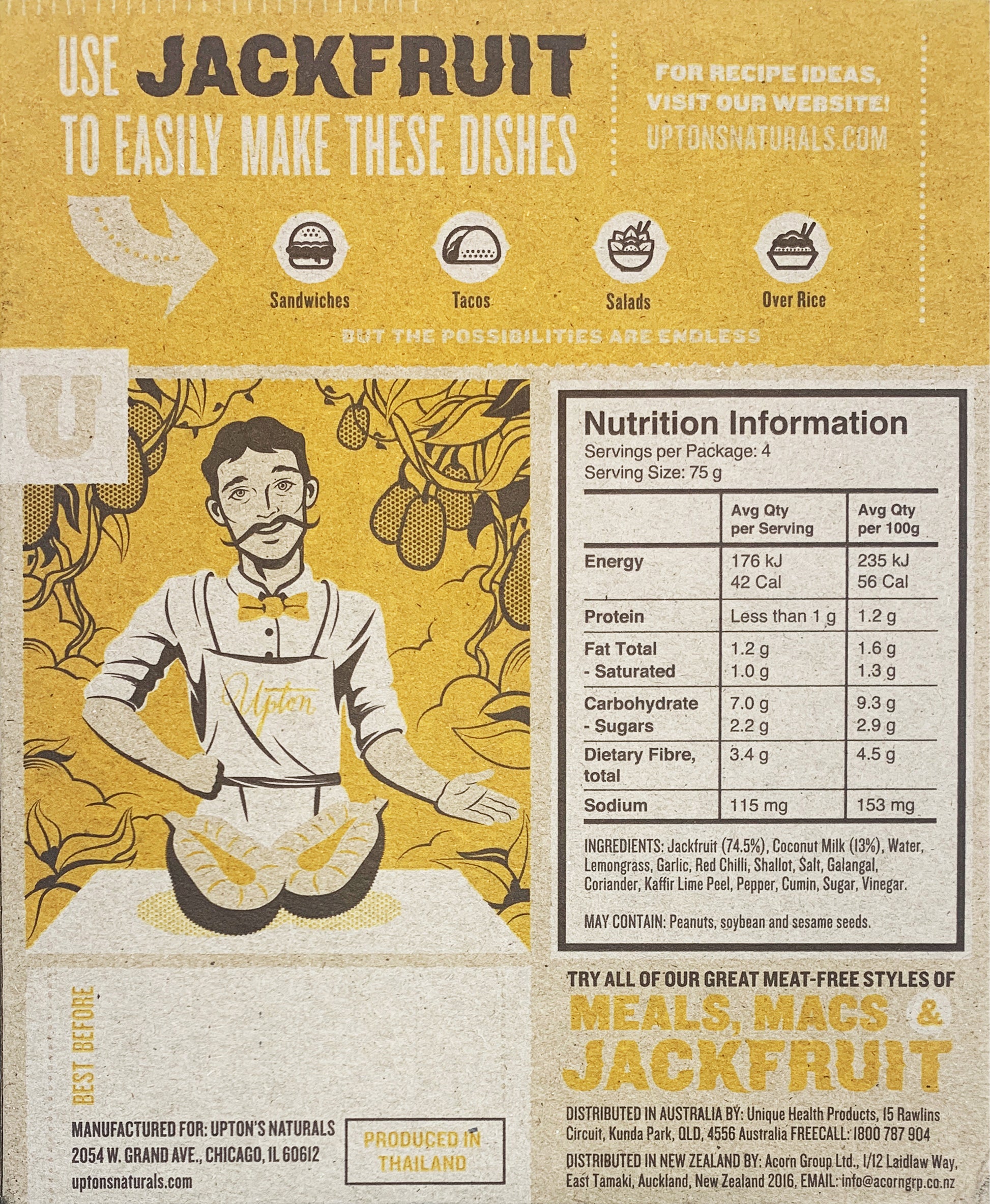 Upton's Naturals Thai Curry Jackfruit | Harris Farm Online