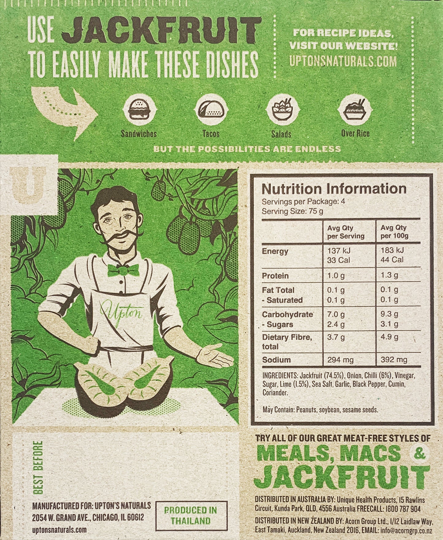 Upton's Naturals Chilli Lime Jackfruit | Harris Farm Online
