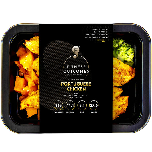 Fitness Outcomes Portuguese Free Range Chicken with Sesame Sweet Potato and Broccoli | Harris Farm Online
