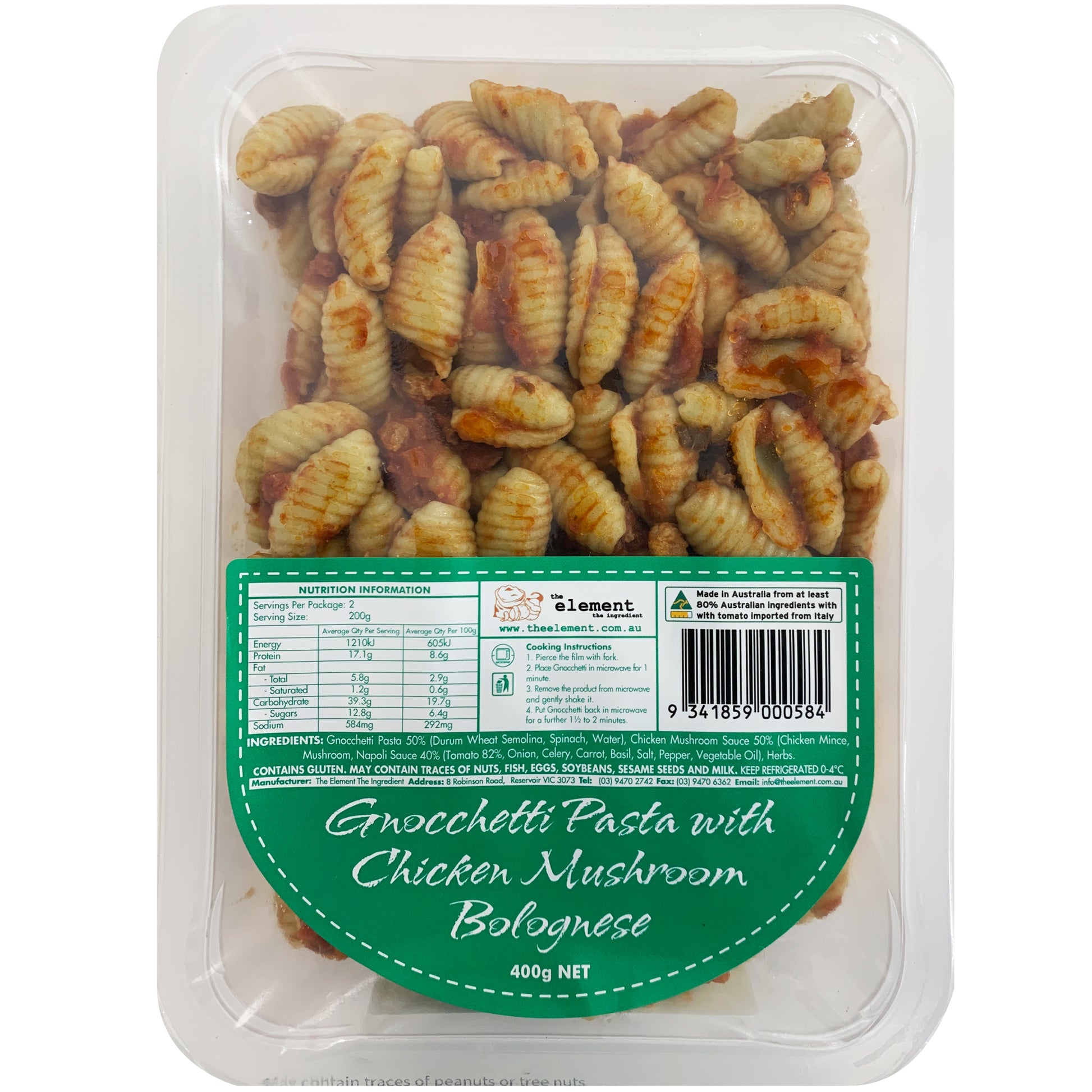 The Element Gnocchetti Pasta with Chicken Mushroom Bolognese | Harris farm Online