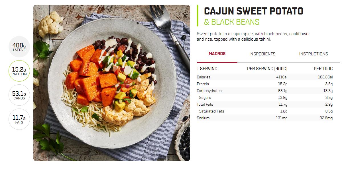 My Muscle Chef - Cajun Sweet Potato with Black Beans & Tahini (400g)