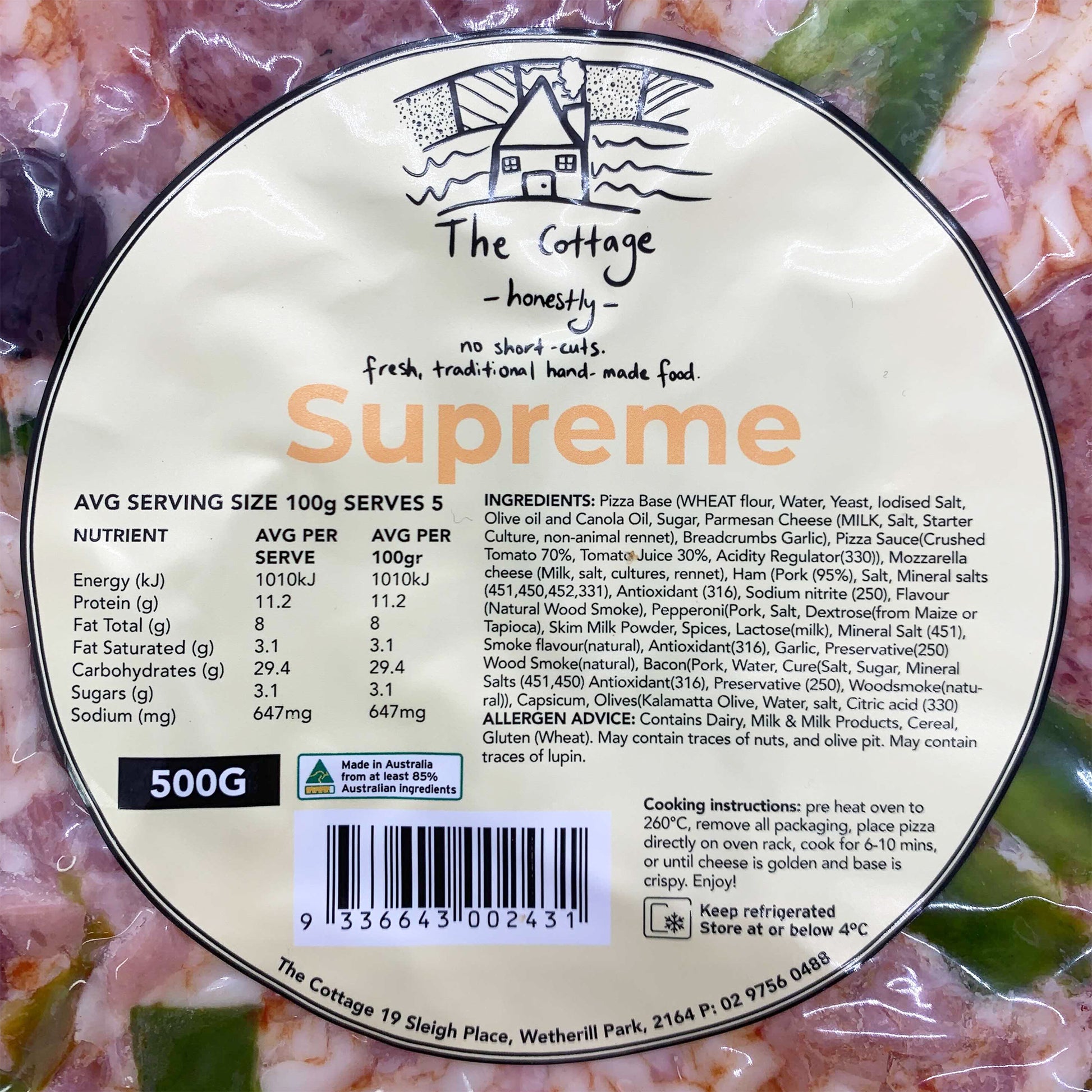 The Cottage Pizza Supreme | Harris Farm Online