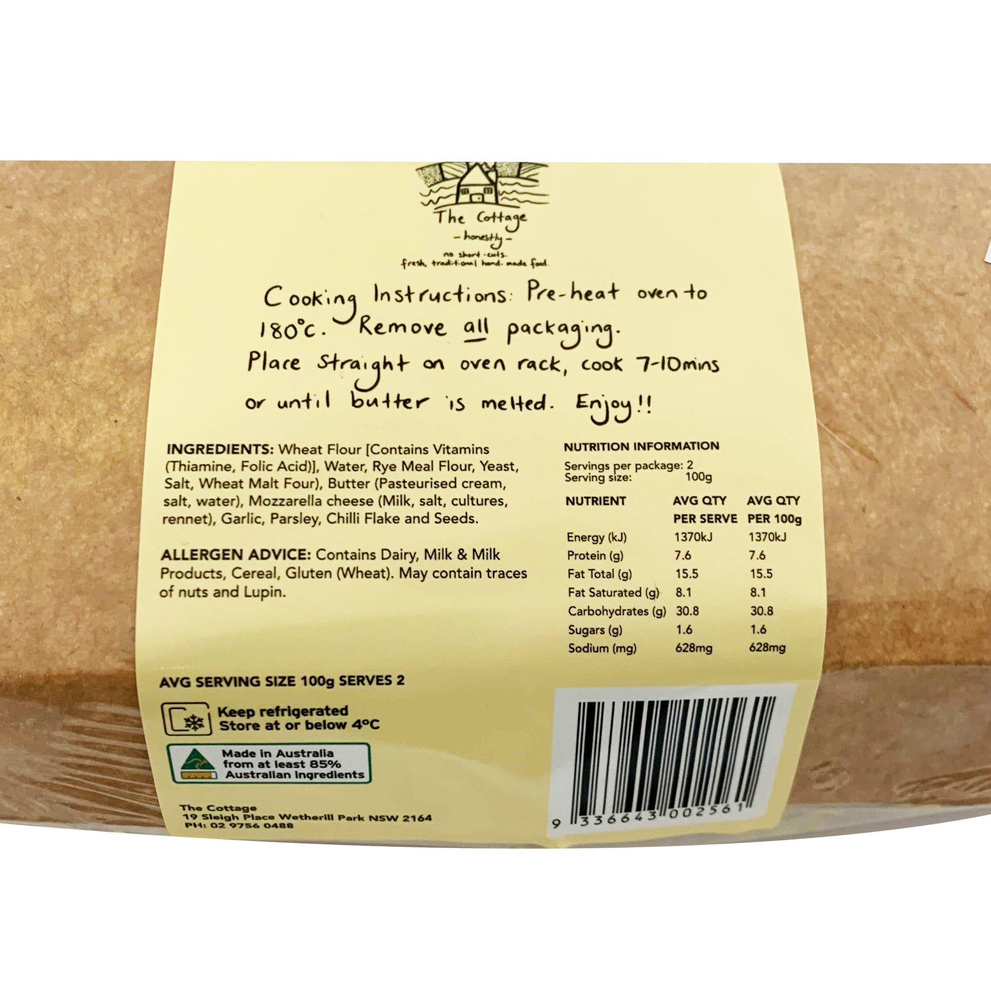 The Cottage Garlic Bread Chilli Cheese | Harris Farm Online
