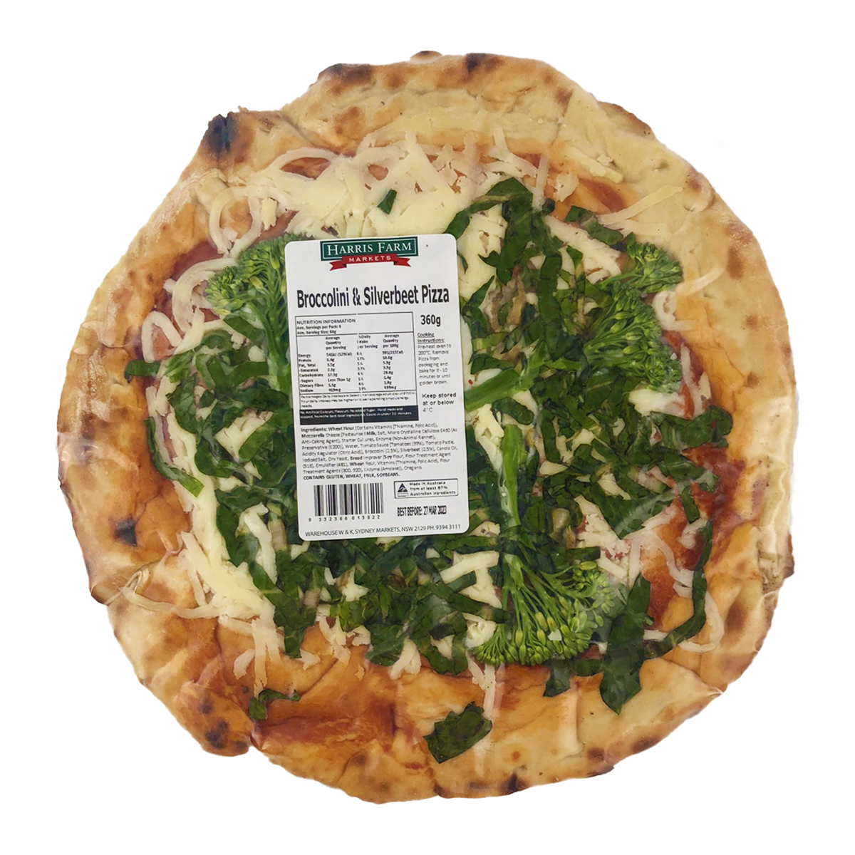 Harris Farm Pizza Broccolini and Silverbeet 360g