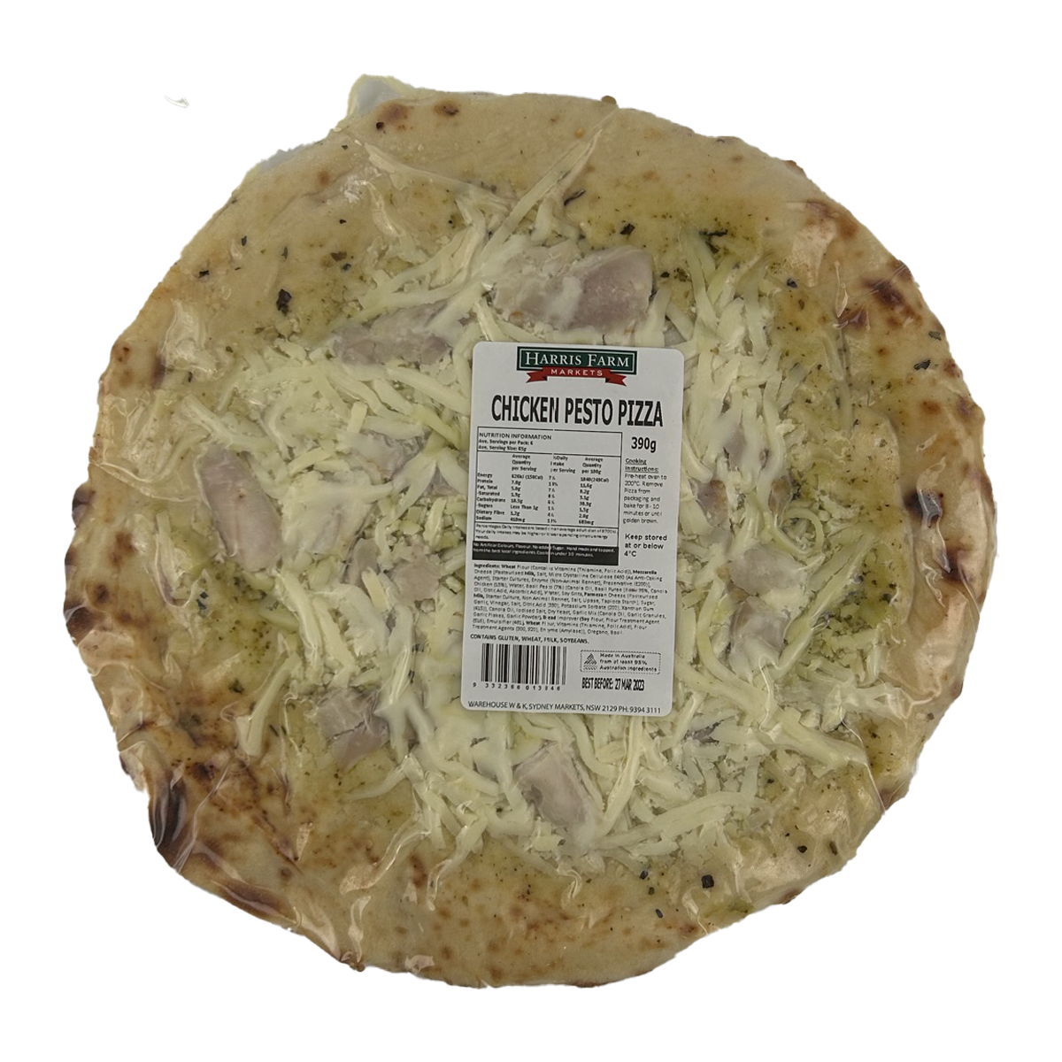Harris Farm Pizza Pesto Chicken 390g