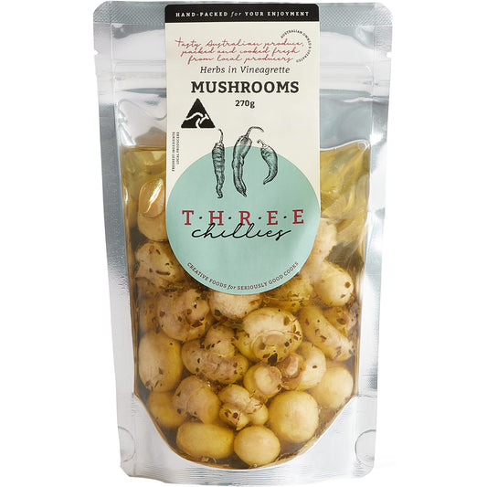 Three Chillies Mushrooms in Vineagrette | Harris Farm Online