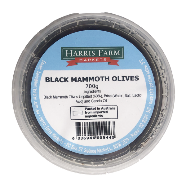 Harris Farm Black Mammoth Olives 200g