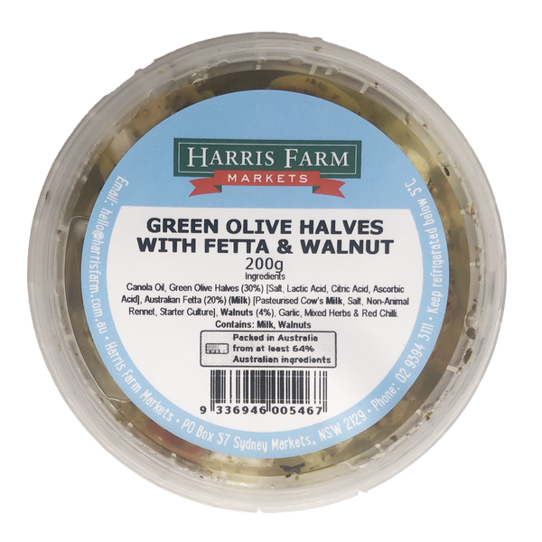 Harris Farm Green Olive with Fetta and Walnut 200g