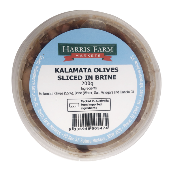 Harris Farm Kalamata Olive Sliced in Brine 200g