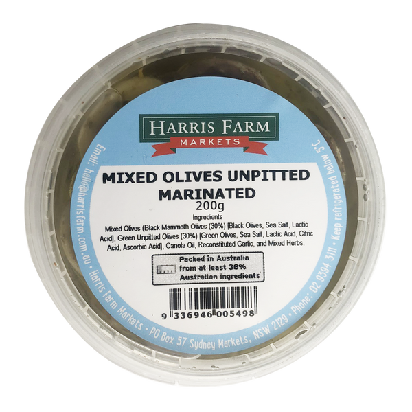 Harris Farm Mixed Olives Unpitted Marinated 200g