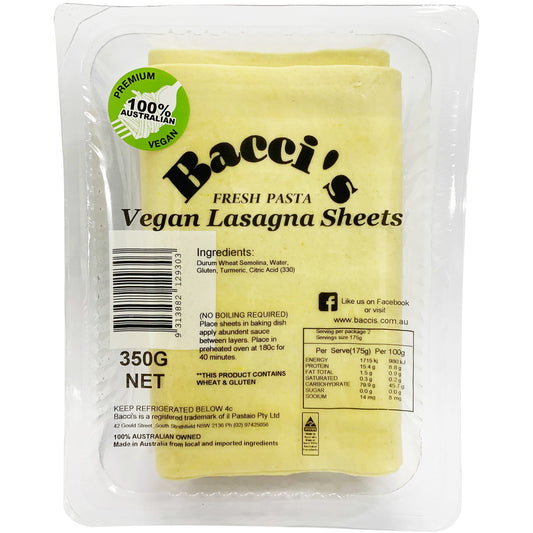 Baccis Fresh Pasta Vegan Lasagna Sheets | Harris Farm Online