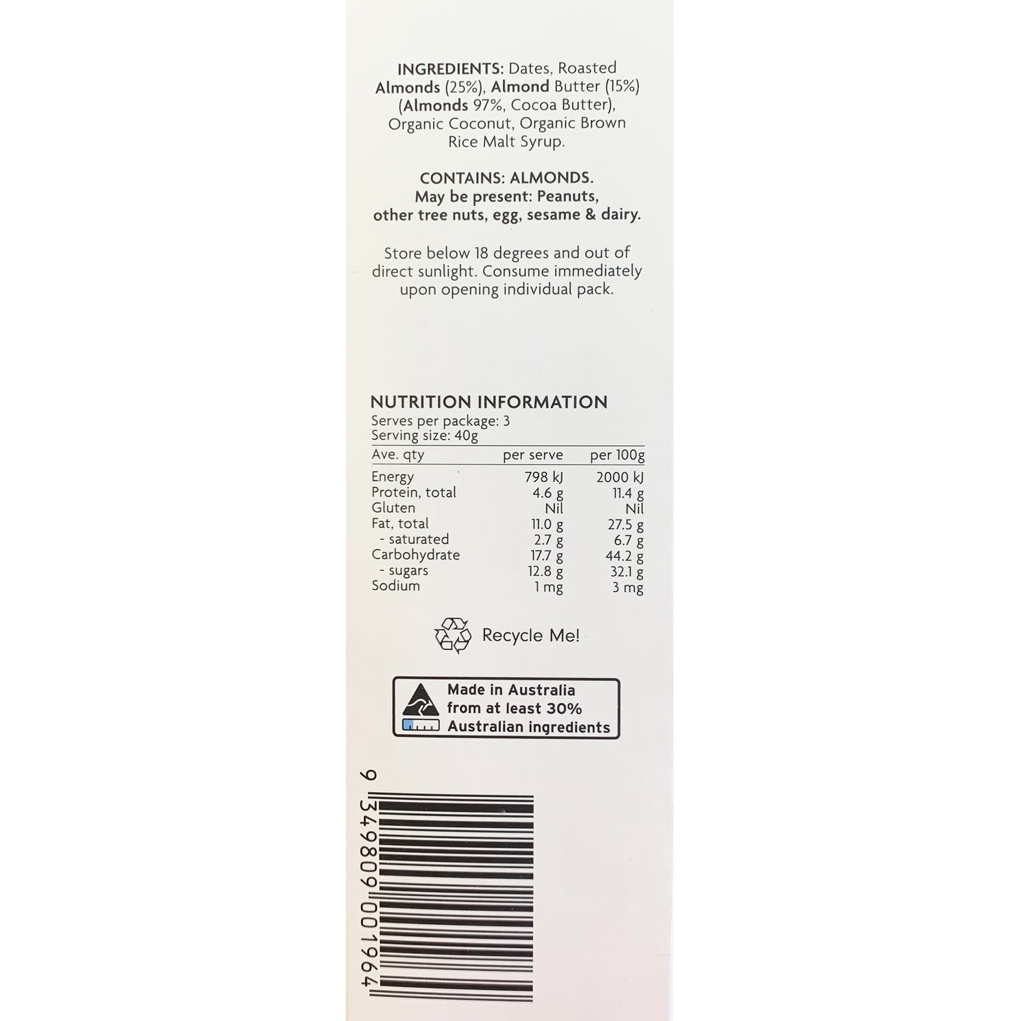 Health Lab Almond Amaze Ball | Harris Farm Online