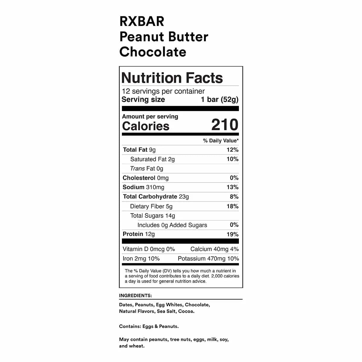 RXBar Peanut Butter Chocolate Protein Bar | Harris Farm Online