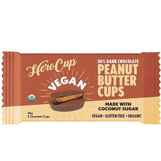Herocup Organic Vegan Dark Chocolate 50% Peanut Butter Cups | Harris Farm Online