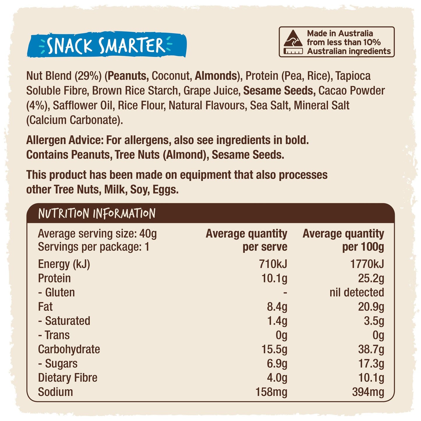 Bounce Plant Protein Energy Ball Cacao Nut Butter 40g
