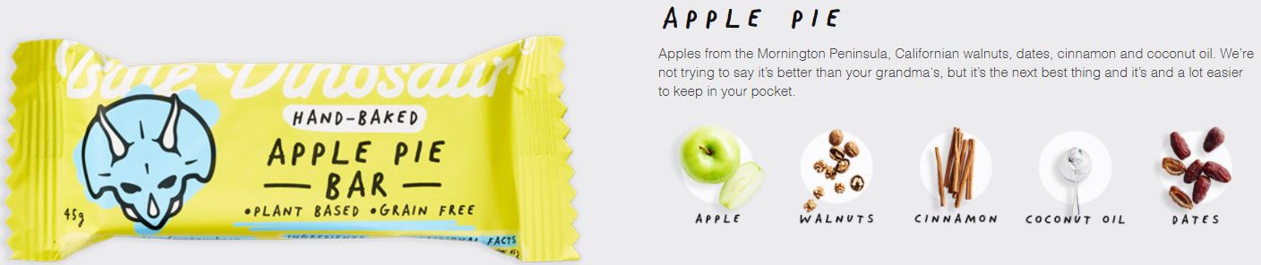 Blue Dinosaur Apple Pie Paleo Bar | Harris Farm Online