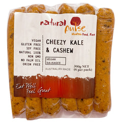 Natural Pulse Cheezy Kale and Cashew Vegan Sausages | Harris Farm Online