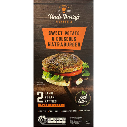 Uncle Harry's Sweet Potato Natraburger 240g