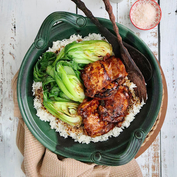 Sticky Black Bean Sauce Chicken - with Rice and Asian Greens | Harris Farm Online