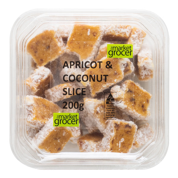 The Market Grocer Apricot and Coconut Slice | Harris Farm Online