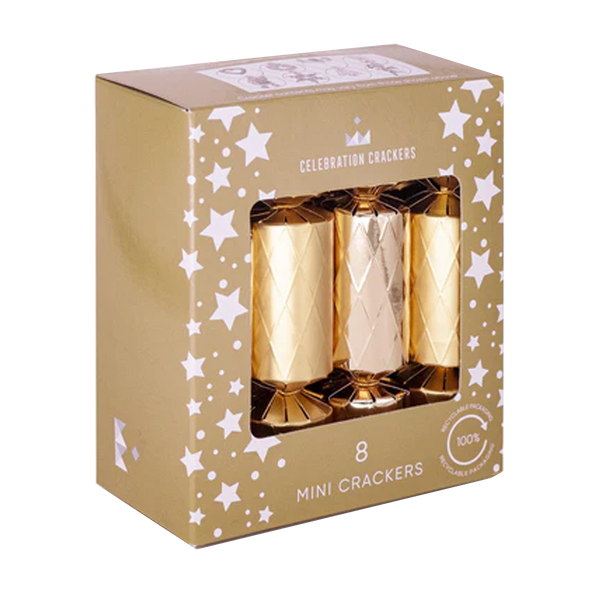 Celebration Crackers Mini Gold Diamond Pack x8