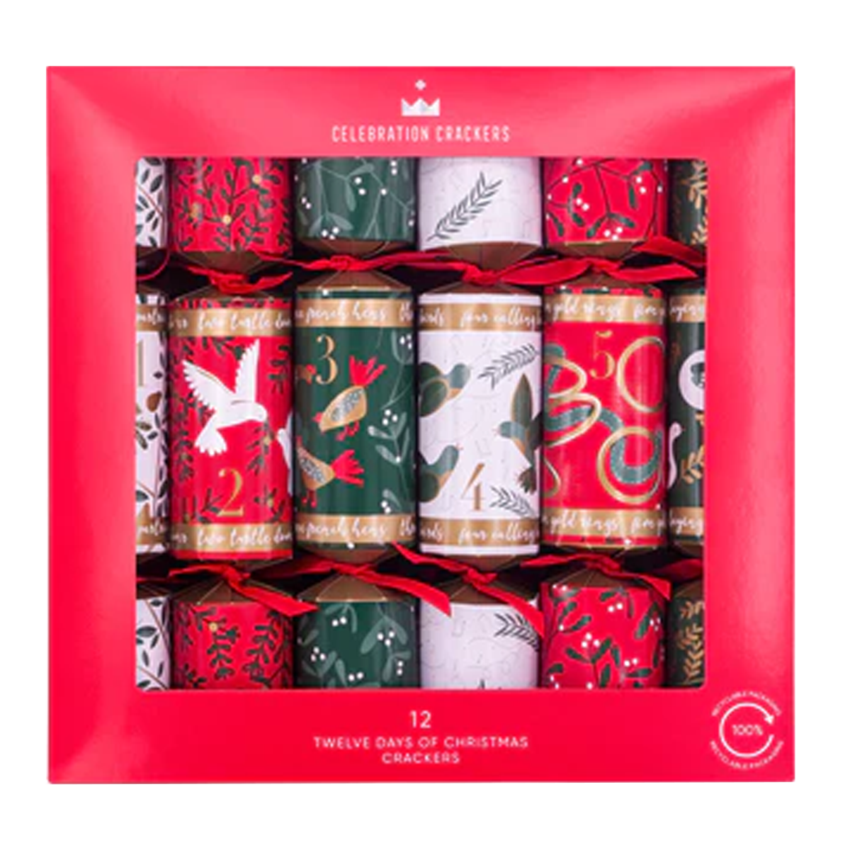 Celebration Crackers Large 12 Inch 12 Days Of Christmas Pack x12