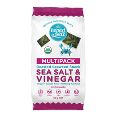 Honest Sea Organic Roasted Seaweed Snack Sea Salt and Vinegar 6 x 5g | Harris Farm Online