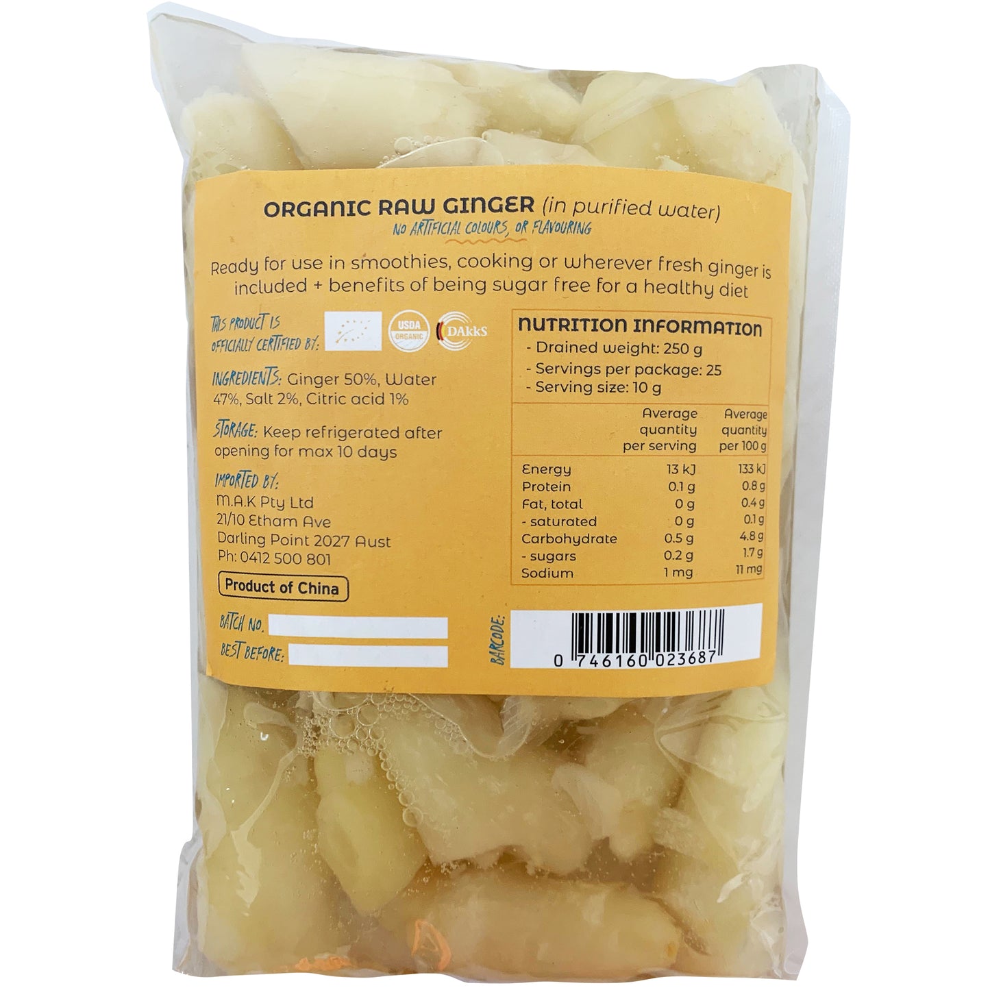Just Ginger - Raw Organic Ginger - in Purify Water | Harris Farm Online