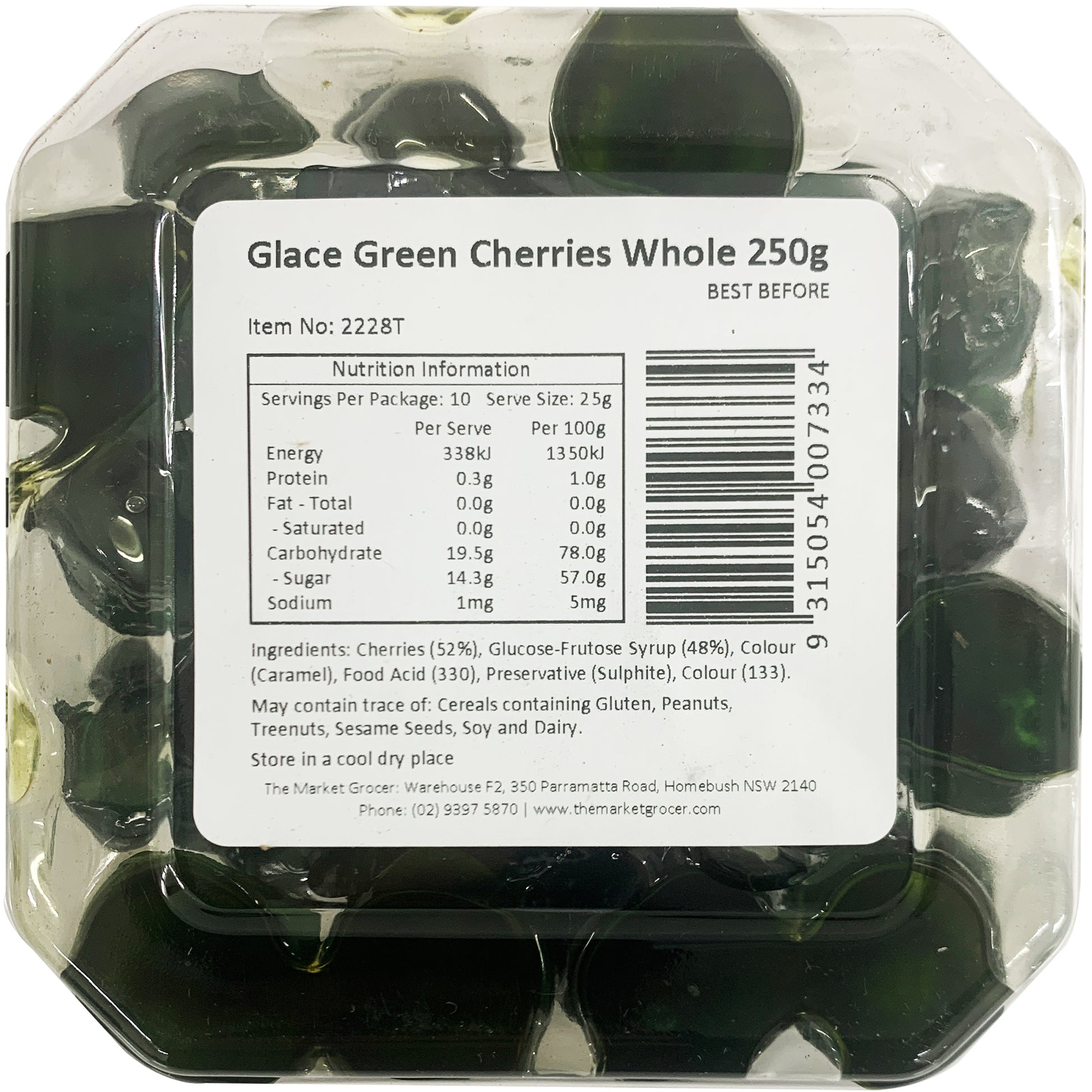 The Market Grocer Glace Green Cherries Whole | Harris Farm Online