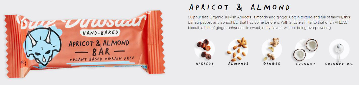 Blue Dinosaur Apricot and Almond Paleo Bar | Harris Farm Online