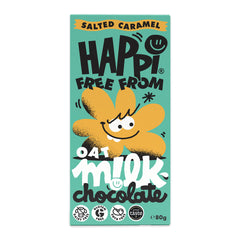 Happi Oat Salted Caramel Oat Milk Chocolate 80g | Harris Farm Online