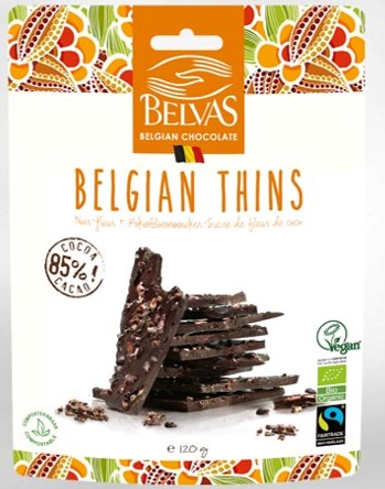Belvas Dark Chocolate Bark Blossom 120g