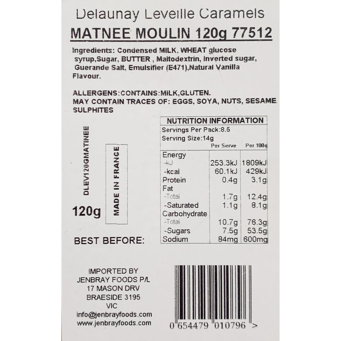 DeLaunay Leveille Caramels Matnee Moulin Rouge Tin | Harris Farm Online