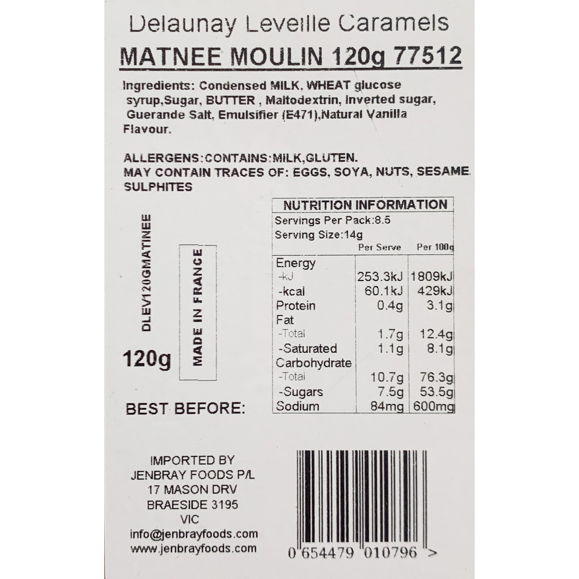 DeLaunay Leveille Caramels Matnee Moulin Rouge Tin | Harris Farm Online