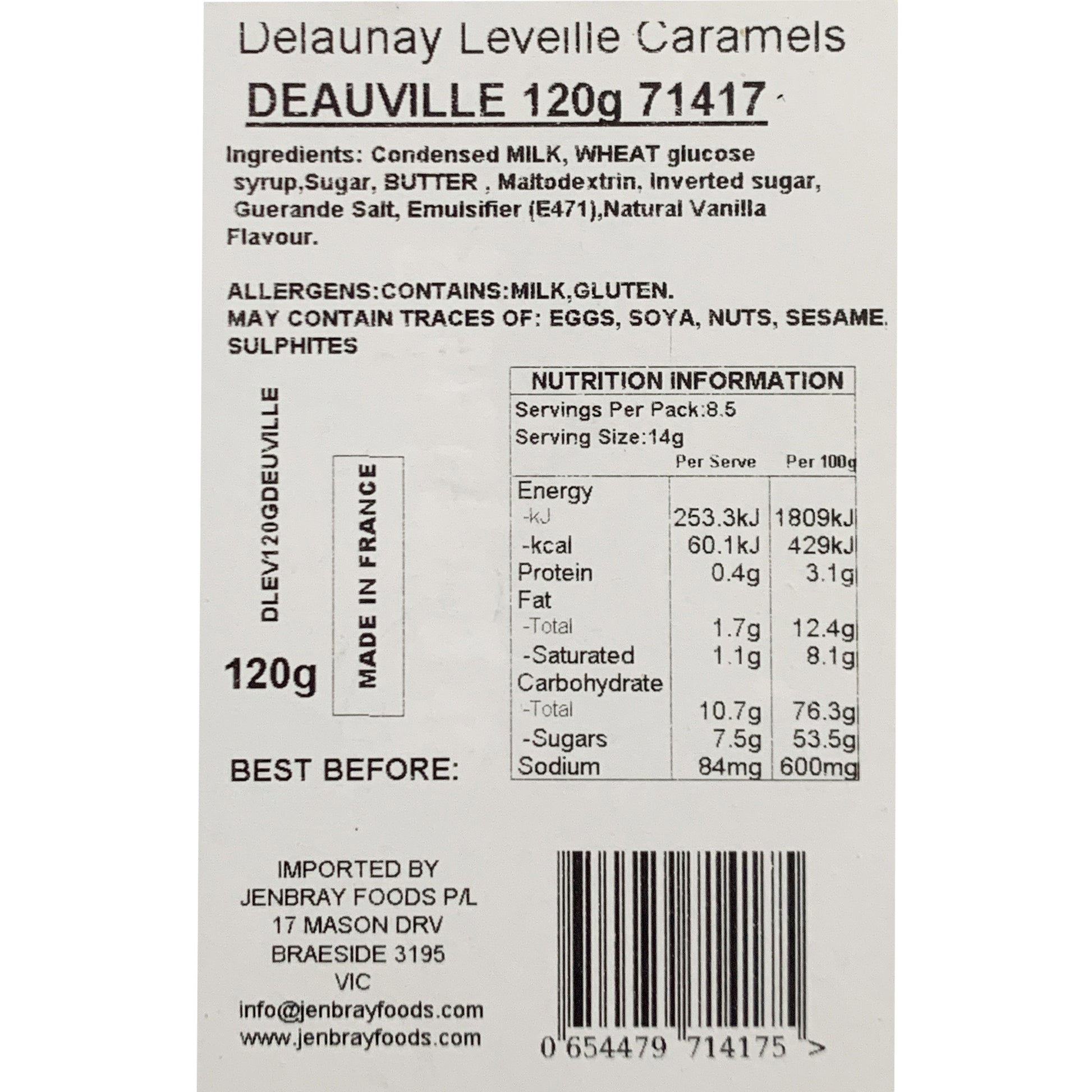 DeLaunay Leveille Caramels Deauville Tin | Harris Farm Online