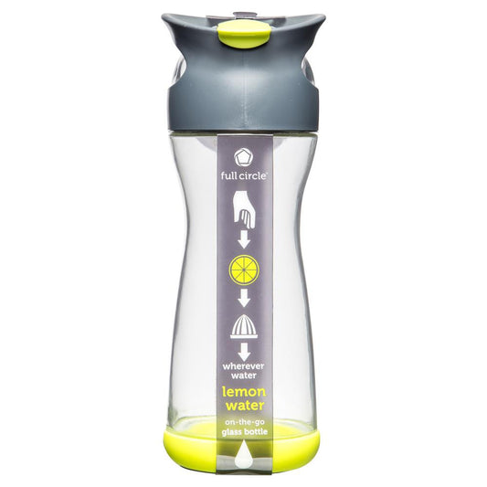 Full Circle Lemon Water Glass Bottle Green 580ml , Grocery-Pantry - HFM, Harris Farm Markets
 - 1