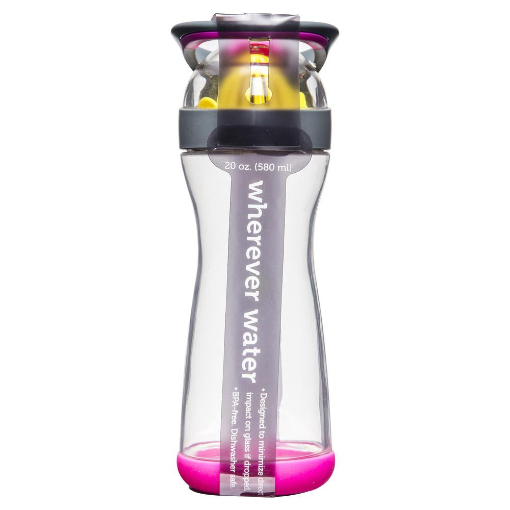 Full Circle Lemon Water Glass Bottle Pink 580ml , Grocery-Pantry - HFM, Harris Farm Markets
 - 2