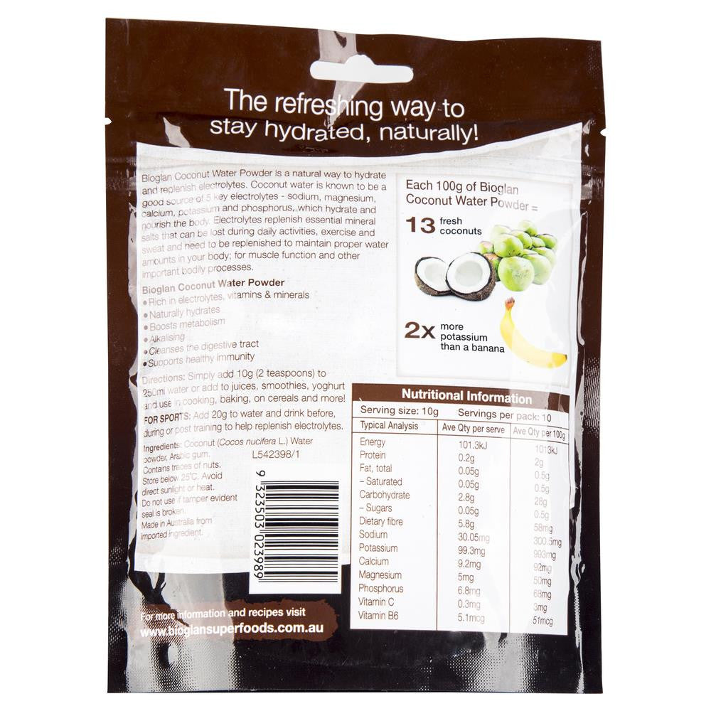 Bio Glan Super Foods Coconut Water Powder 100g , Grocery-Cooking - HFM, Harris Farm Markets
 - 2