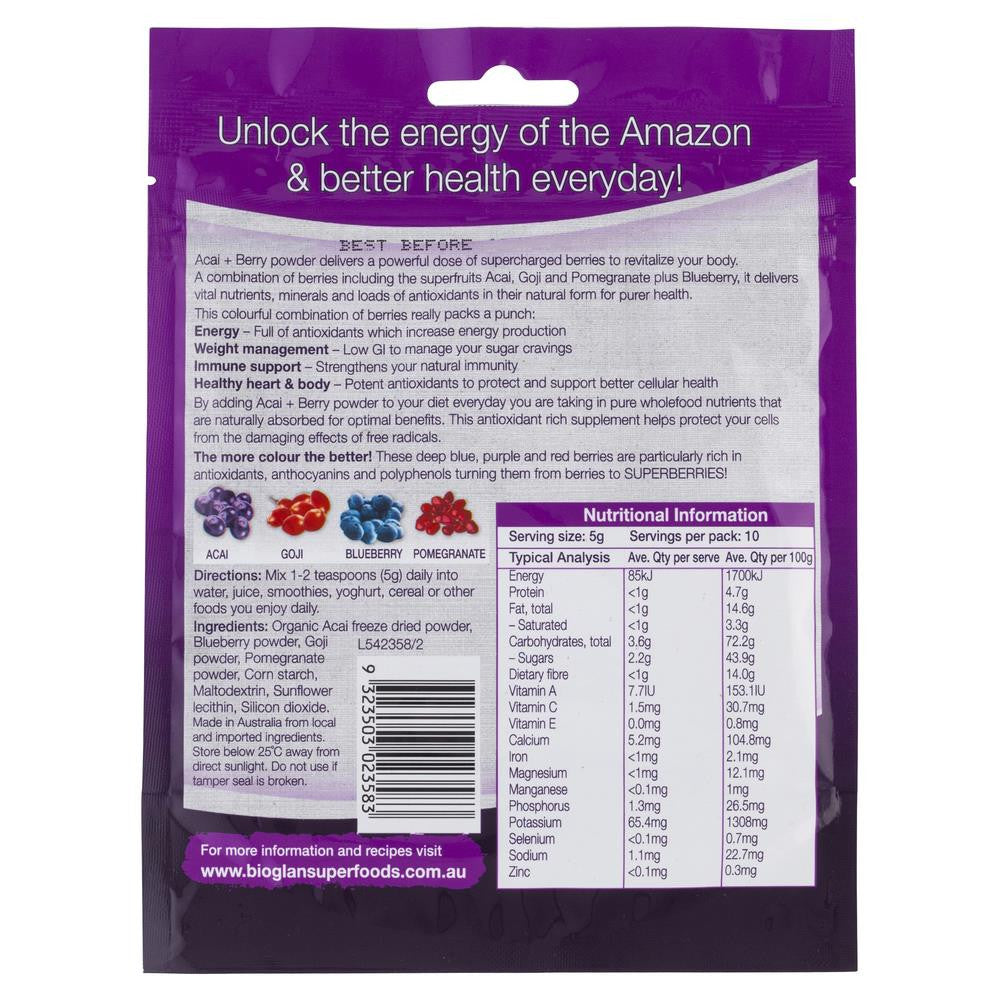 Bio Glan Super Foods Acai Berry Powder 50g , Grocery-Cooking - HFM, Harris Farm Markets
 - 2