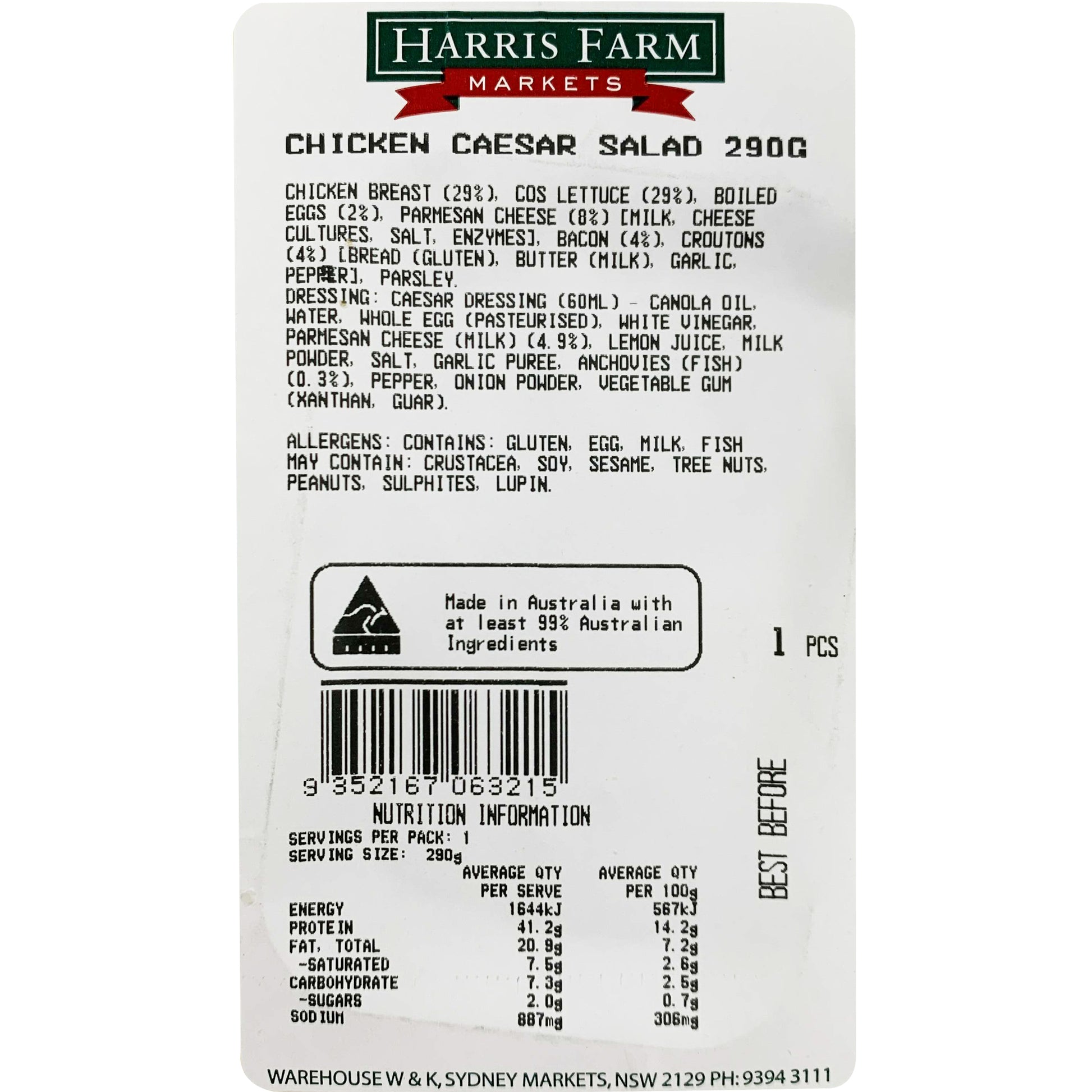 Harris Farm Chicken Caesar Salad | Harris Farm Online
