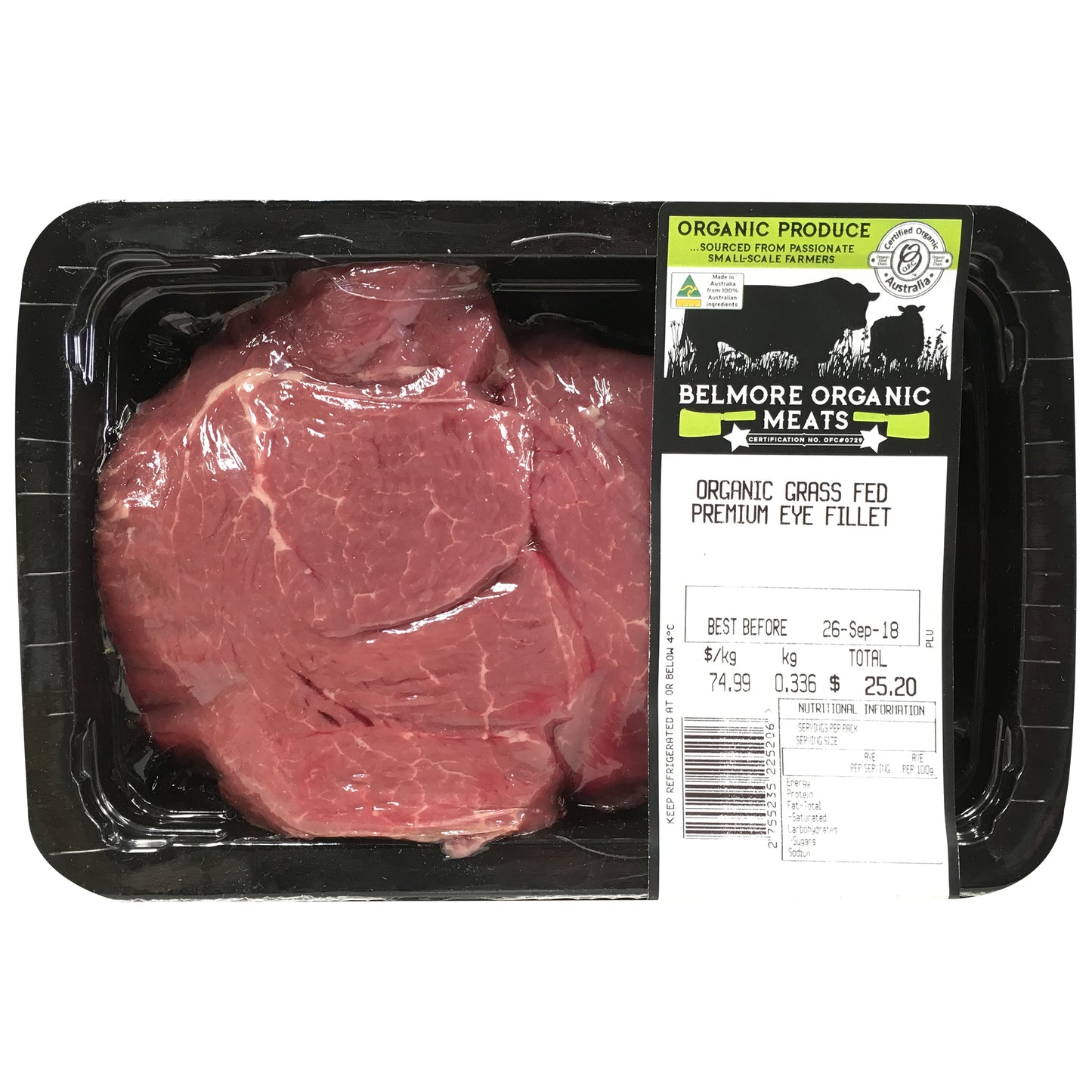 Beef - Eye Fillet - Premium Organic (150-300g) Belmore