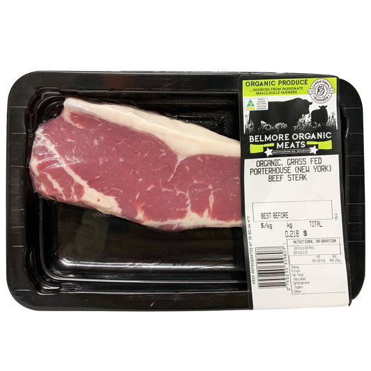 Beef - Porterhouse (New York) Steak - Organic Grass Fed (150-350g) Belmore