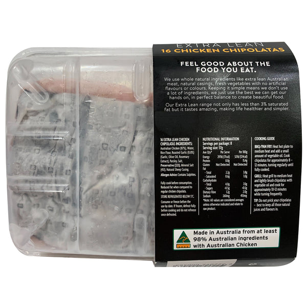 Peppercorn Extra Lean Chicken Chipolatas (16 sausages, 450g) | Harris ...