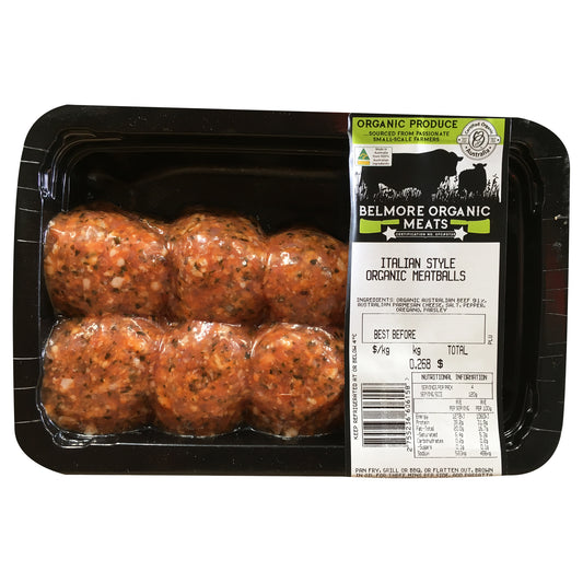 Beef - Meatballs Italian Style - Organic (200-300g) Belmore
