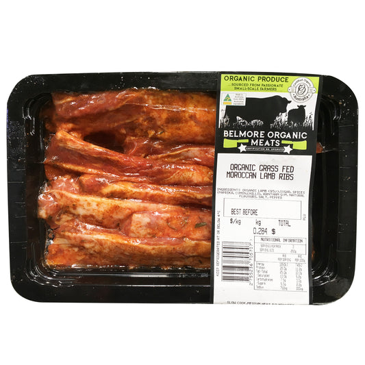 Lamb - Moroccan Ribs - Organic Grass Fed (250-400g) Belmore