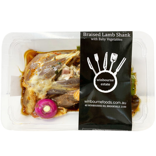 Winbourne Estate Braised Lamb Shank with Baby Vegetables 500g