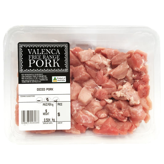 Pork - Diced - Free Range (400-600g) Valenca