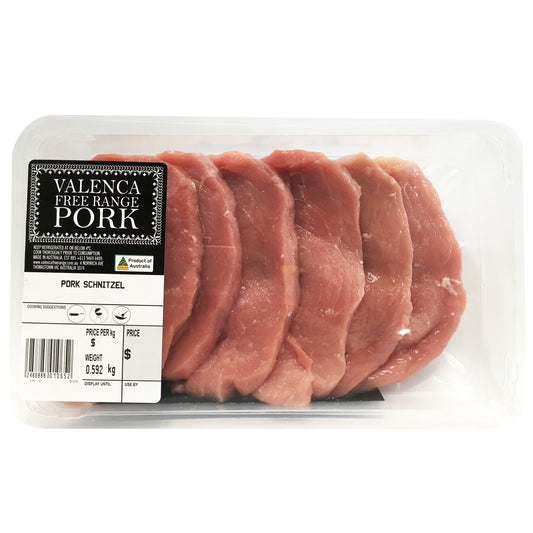 Valenca Free Range Pork Schnitzel 400-600g