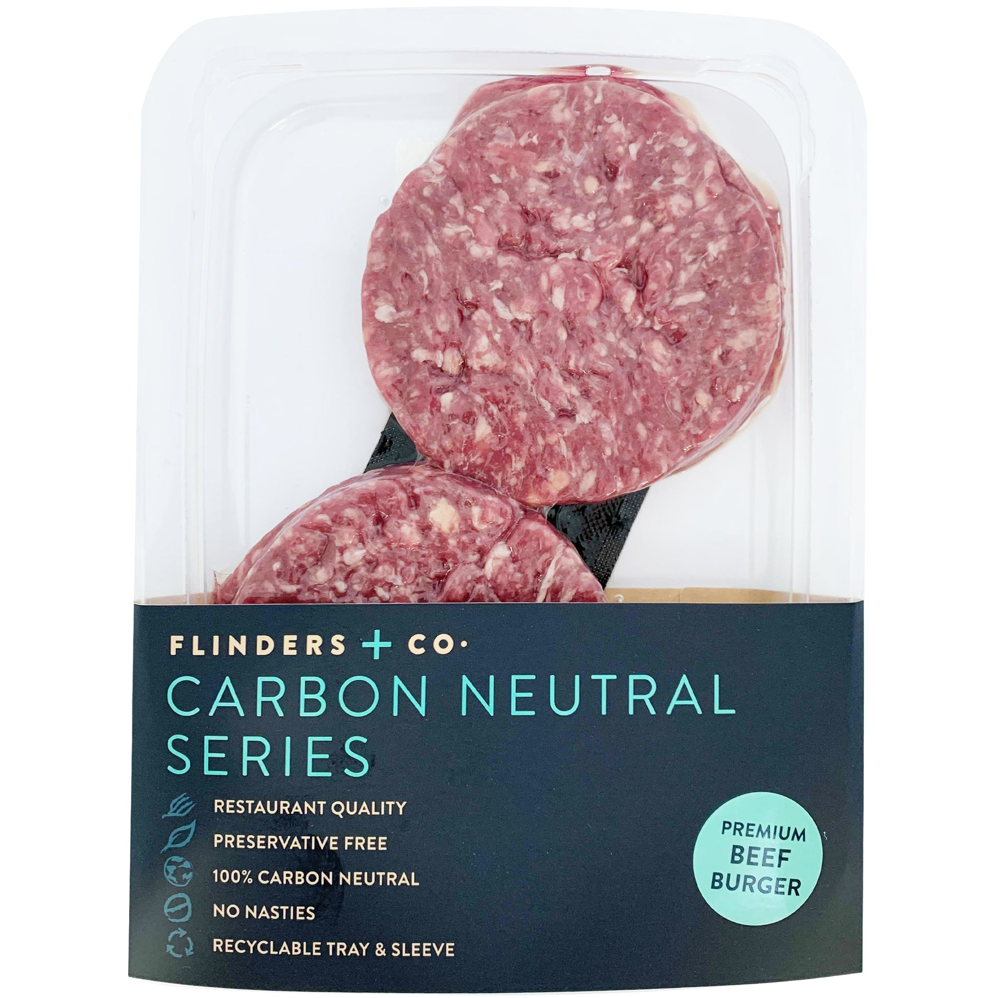 Flinders and Co Carbon Neutral Chuck Brisket Blend Grass Fed Beef Burger | Harris Farm Online